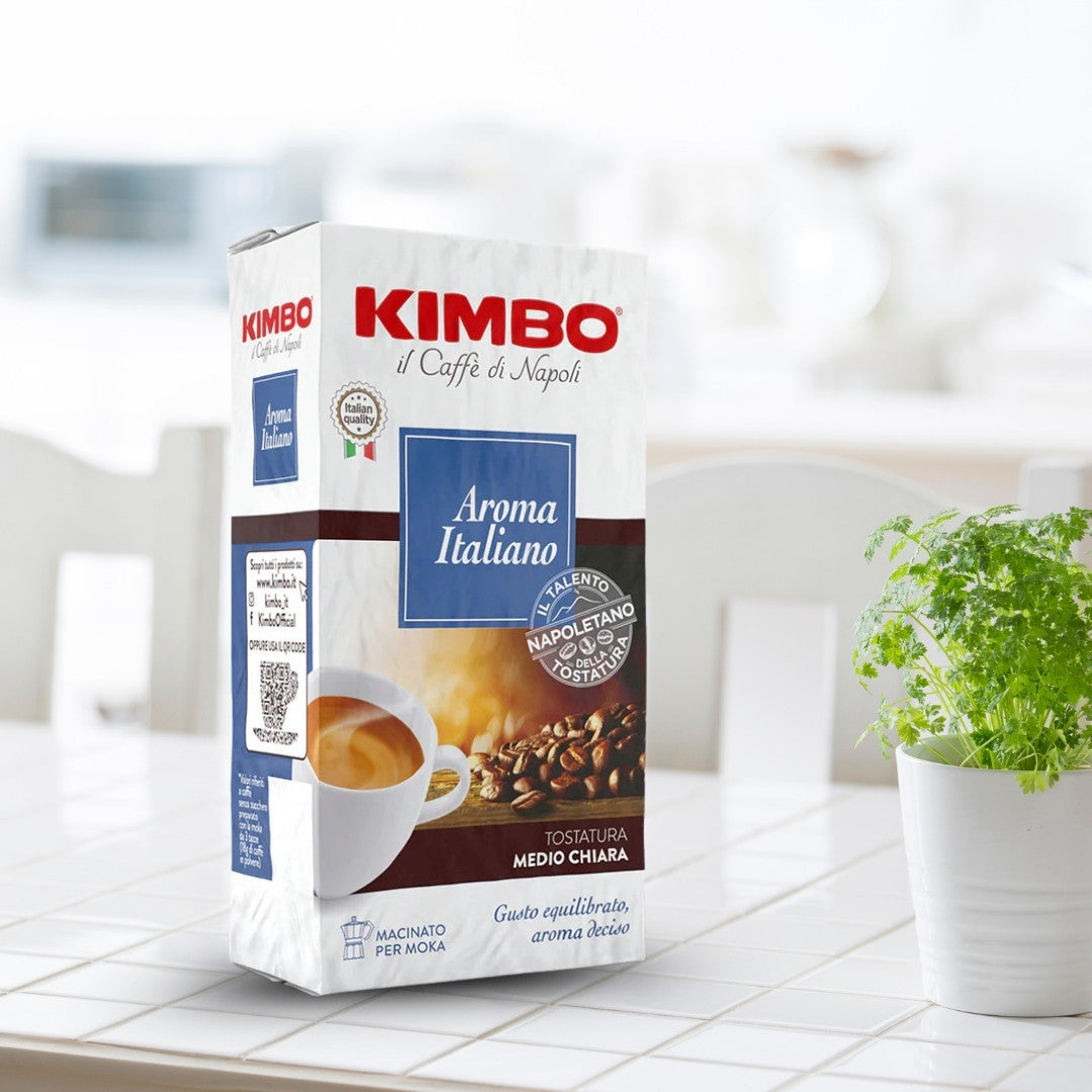 Kimbo - Aroma Italiano - Ground Coffee for Moka Pot or Filtered Coffee