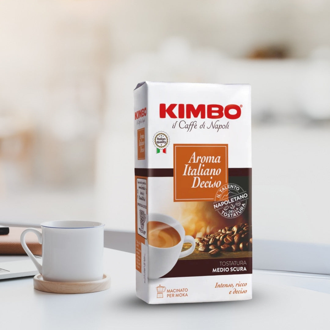 Kimbo- Aroma Italiano Deciso - Ground Coffee for Moka Pot or Filtered Coffee