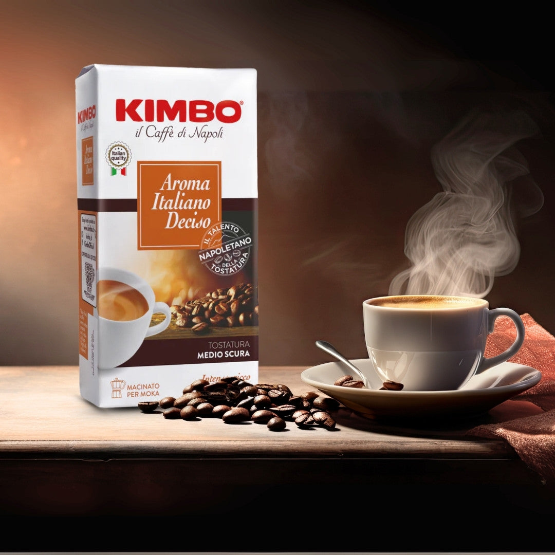 Kimbo- Aroma Italiano Deciso - Ground Coffee for Moka Pot or Filtered Coffee