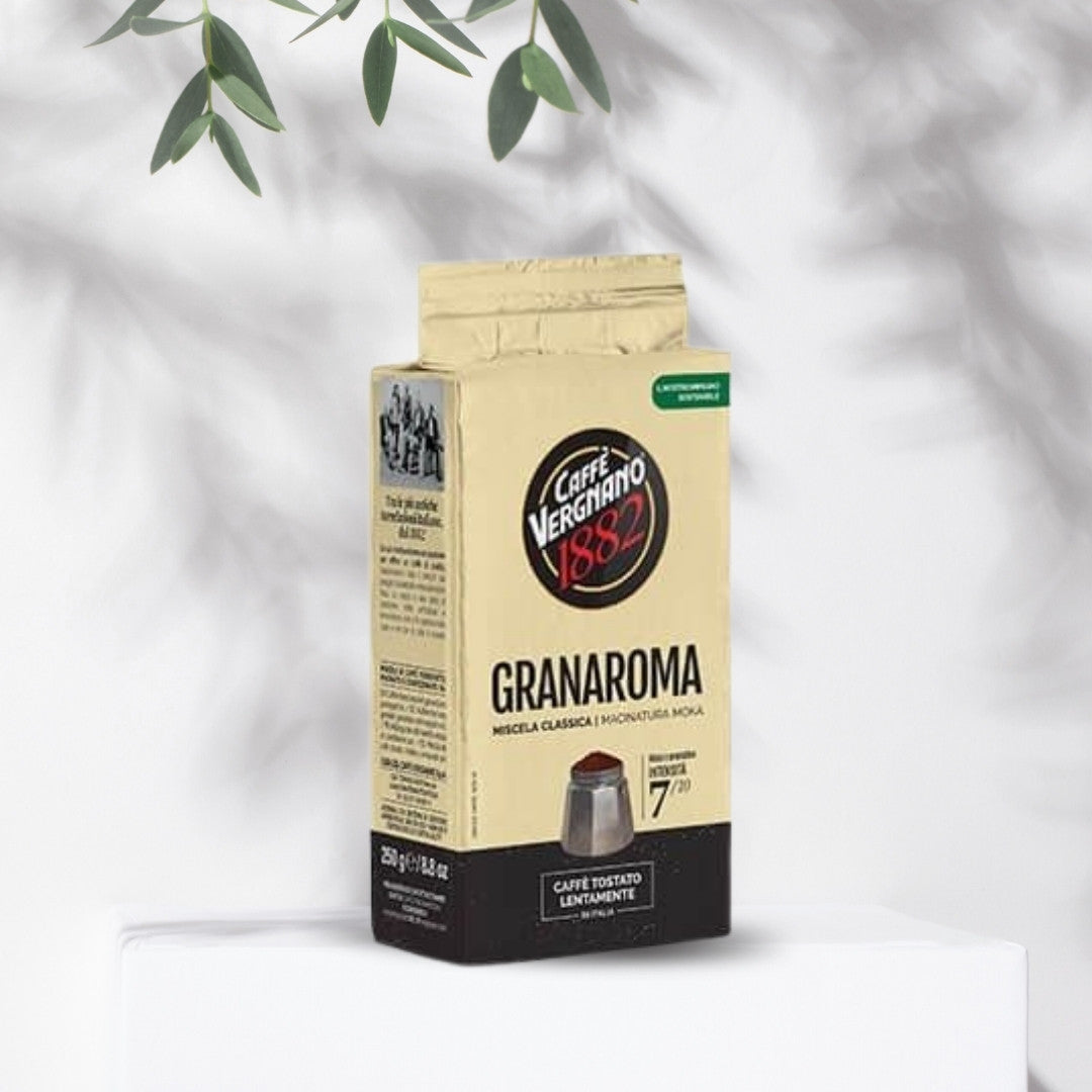 Caffe Vergnano 1882 - GranAroma - Ground Coffee for Moka Pot or Filtered Coffee