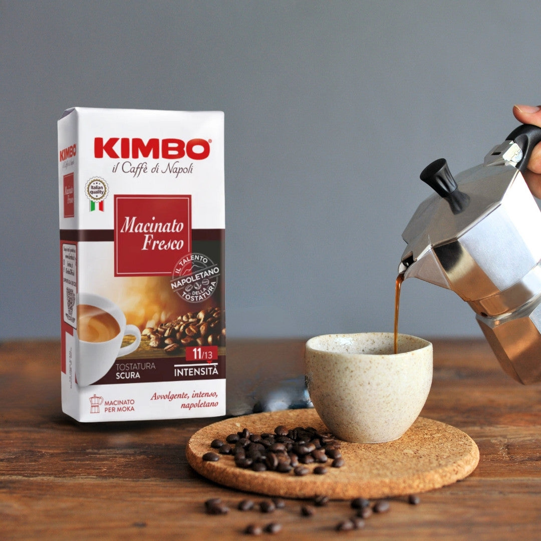 Kimbo - Macinato Fresco - Ground Coffee for Moka Pot or Filtered Coffee