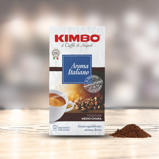 Kimbo - Aroma Italiano - Ground Coffee for Moka Pot or Filtered Coffee