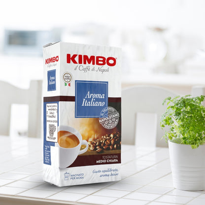 Kimbo - Aroma Italiano - Ground Coffee for Moka Pot or Filtered Coffee