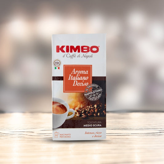 Kimbo- Aroma Italiano Deciso - Ground Coffee for Moka Pot or Filtered Coffee
