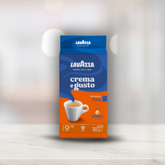 Lavazza - Crema e Gusto Espresso Forte 9/10 - Ground Coffee for Moka Pot or Filtered Coffee