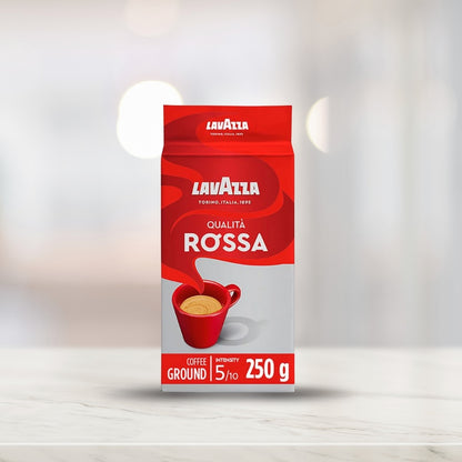 Lavazza - Qualita Rossa 5/10 - Ground Coffee for Moka Pot or Filtered Coffee