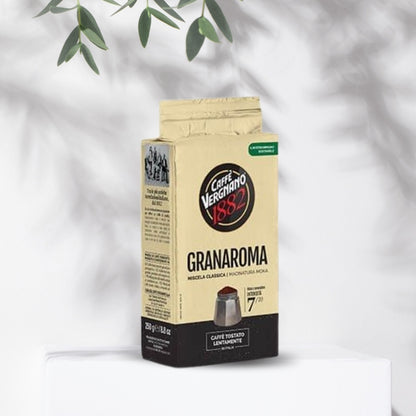 Caffe Vergnano 1882 - GranAroma - Ground Coffee for Moka Pot or Filtered Coffee