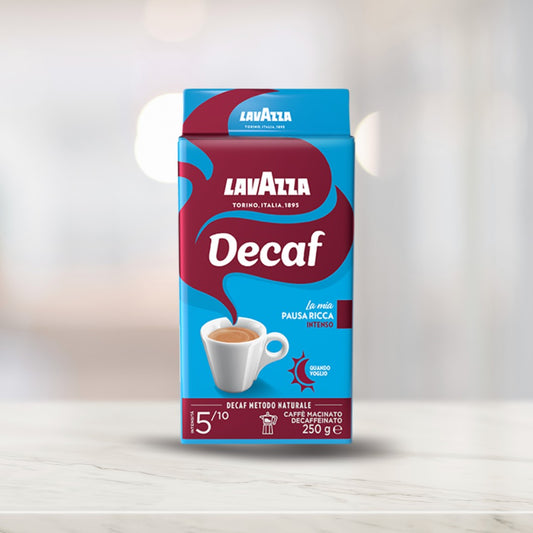 Lavazza - Decaf Intenso 5/10 - Ground Coffee for Moka Pot of Filtered Coffeee