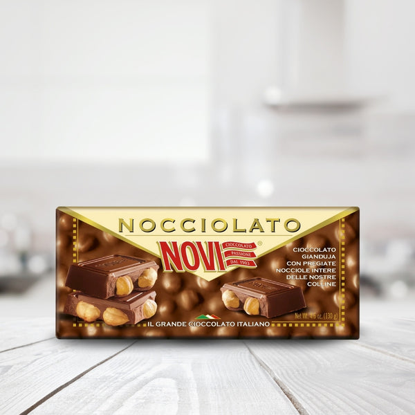 Novi Nocciolato - Gianduja Chocolate Bar with whole Hazelnuts – Italian ...