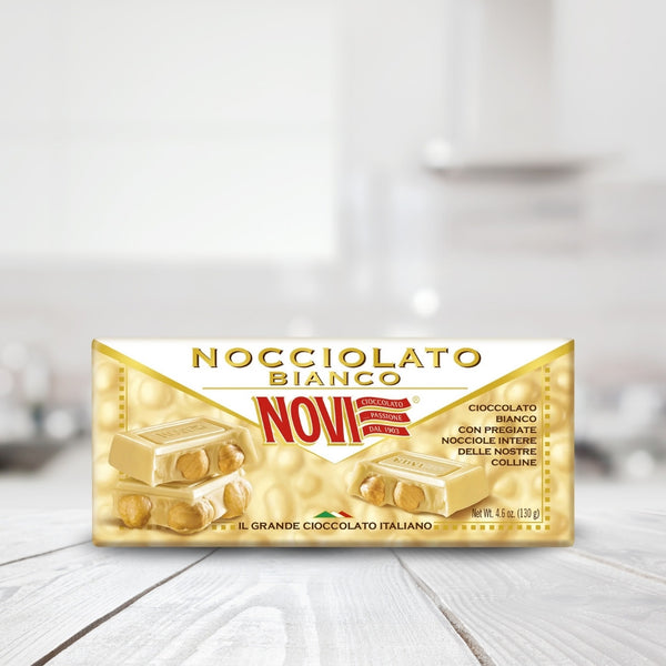 Novi - White Chocolate with whole Hazelnuts Bar (130g) - Italian ...