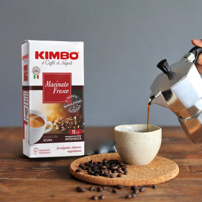 Kimbo - Macinato Fresco - Ground Coffee for Moka Pot or Filtered Coffee