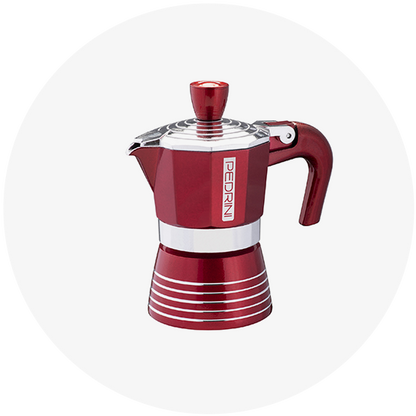 Pedrini Moka Coffee Maker in Cherry Red