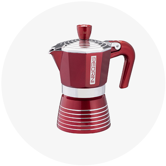 Pedrini Moka Coffee Maker in Cherry Red