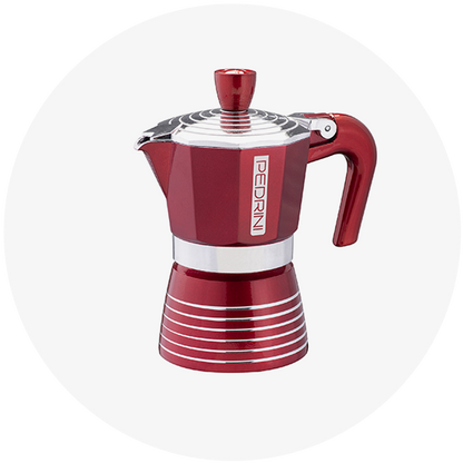 Pedrini Moka Coffee Maker in Cherry Red