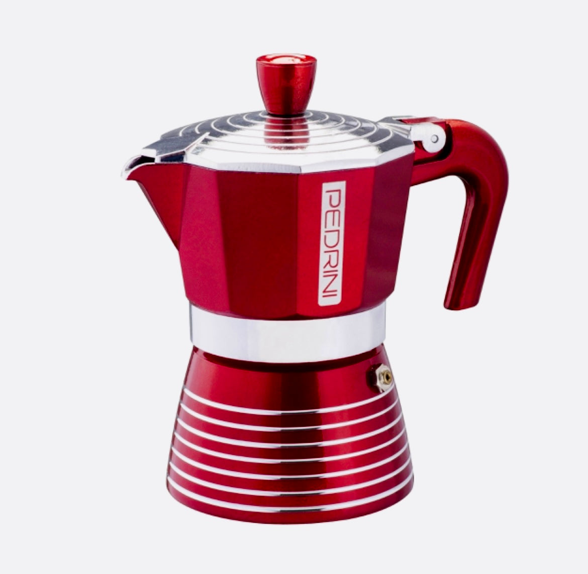 Pedrini Moka Coffee Maker in Cherry Red