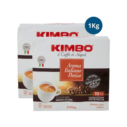 Kimbo- Aroma Italiano Deciso - Ground Coffee for Moka Pot or Filtered Coffee
