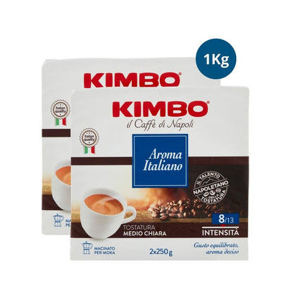 Kimbo - Aroma Italiano - Ground Coffee for Moka Pot or Filtered Coffee